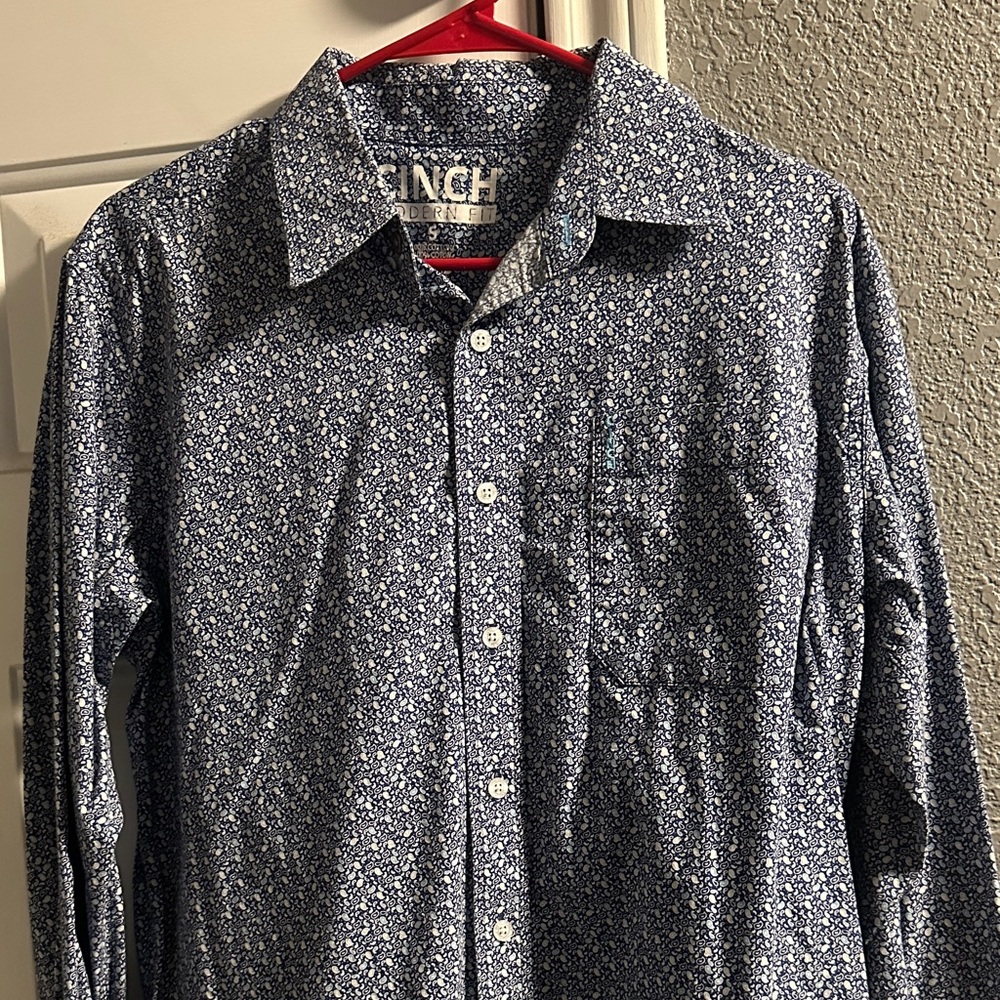Cinch Men's Navy Patterned Shirt